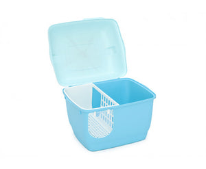 XL Portable Hooded Cat Litter Box  with Handle and Scoop - Blue