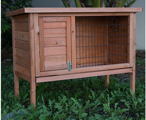Single Wooden Rabbit Hutch with Slide out Tray