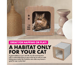 Cozy Cat House with Mattress  - Retro TV