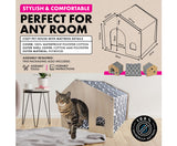 Cozy Cat House with Mattress  - Vintage Print Design