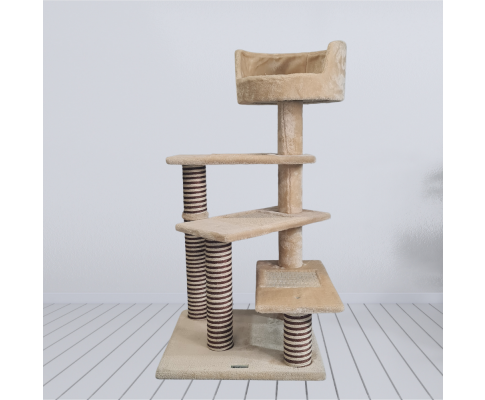 100cm Multi Level Cat Scratching Tree - Beige