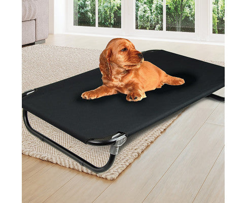 110 x 65cm FOLDABLE WATERPROOF DOG & CAT BED - BLACKAND SILVER