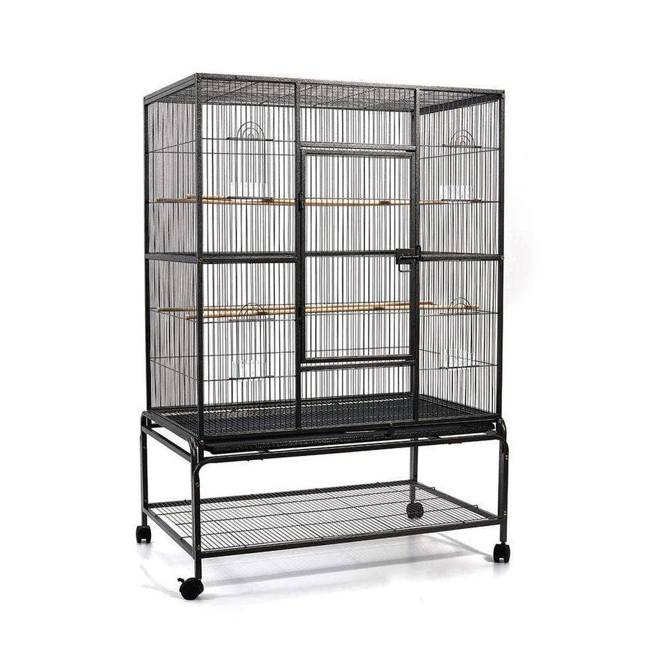 Bird Cage & Parrot Cage Supplies 137cm Bird Cage with Perch - Black