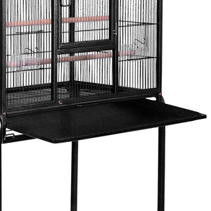 Bird Cage & Parrot Cage Supplies 144cm Large Bird Cage with Perch - Black
