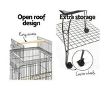Bird Cage & Parrot Cage Supplies Large Bird Cage with Perch - Black