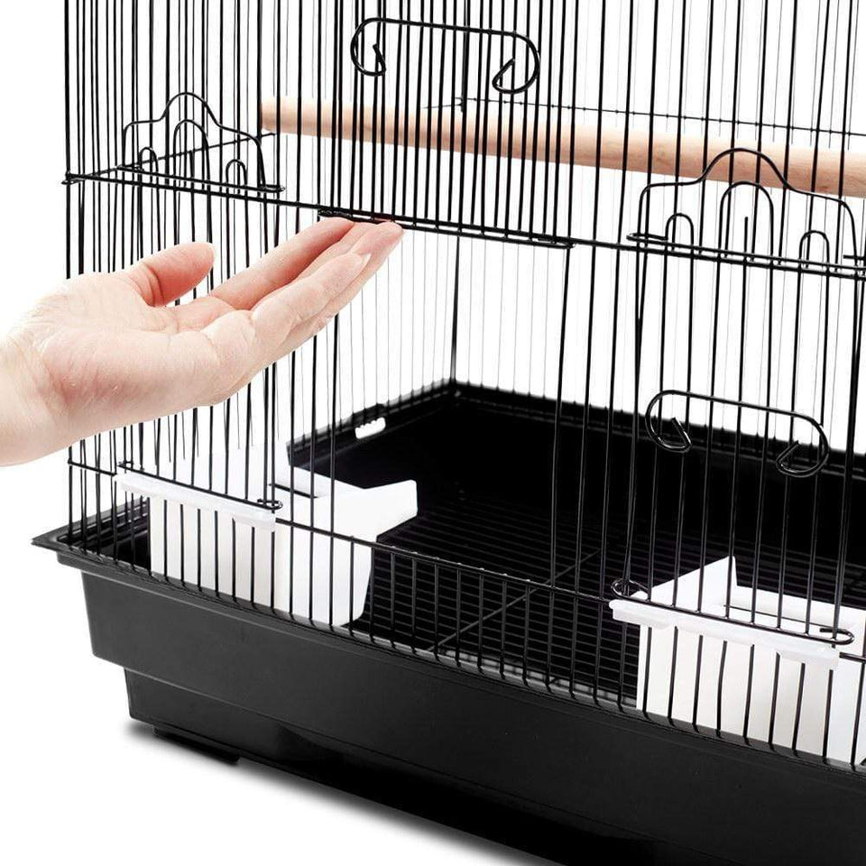 Bird Cage & Parrot Cage Supplies Medium Bird Cage with Perch - Black