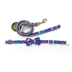 Blue Starfish Dog Collar and Leash Set