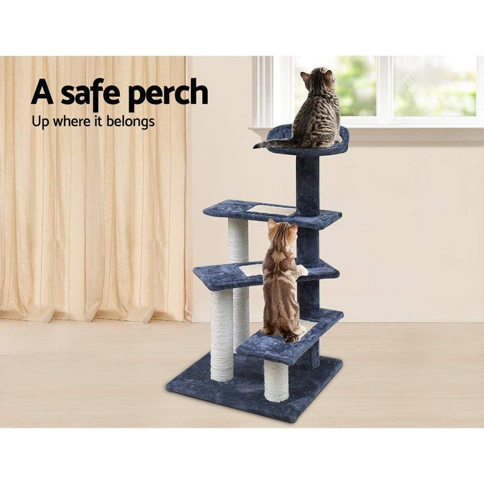 Cat Scratching Post Specialists | Cat Scratcher Trees & Poles 100cm Multi Level Cat Scratching Post / Tree / Pole - Grey