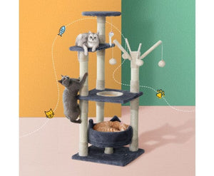 Cat Scratching Post Specialists | Cat Scratcher Trees & Poles 110cm Cat Scratching Post / Tree / Pole - Grey & Beige