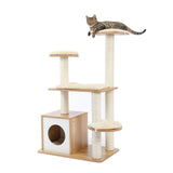 Cat Scratching Post Specialists | Cat Scratcher Trees & Poles 115cm Cat Scratching Post / Tree / Pole - Wood & Beige