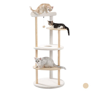 Cat Scratching Post Specialists | Cat Scratcher Trees & Poles 124.5cm Cat Scratching Post / Tree / Pole - White