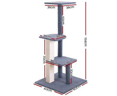 Cat Scratching Post Specialists | Cat Scratcher Trees & Poles 124cm Cat Scratching Post / Tree / Pole - Grey