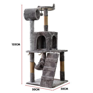 Cat Scratching Post Specialists | Cat Scratcher Trees & Poles 135CM CAT TREE SCRATCHING POST - SILVER GREY