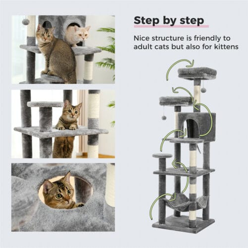 Cat Scratching Post Specialists | Cat Scratcher Trees & Poles 154cm Cat Scratching Post / Tree / Pole - Grey