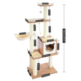 Cat Scratching Post Specialists | Cat Scratcher Trees & Poles 166cm Multi Level Cat Scratching Post / Tree / Pole - Wood