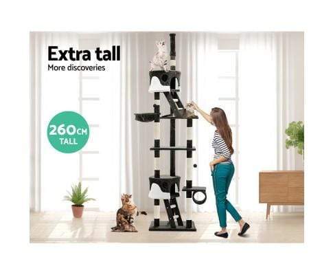 Cat Scratching Post Specialists | Cat Scratcher Trees & Poles 260cm Multi Level Cat Scratching Post / Tree / Pole - Grey
