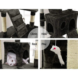 Cat Scratching Post Specialists | Cat Scratcher Trees & Poles Triple Perch High Rise Cat Scratching Post / Tree / Pole - Grey