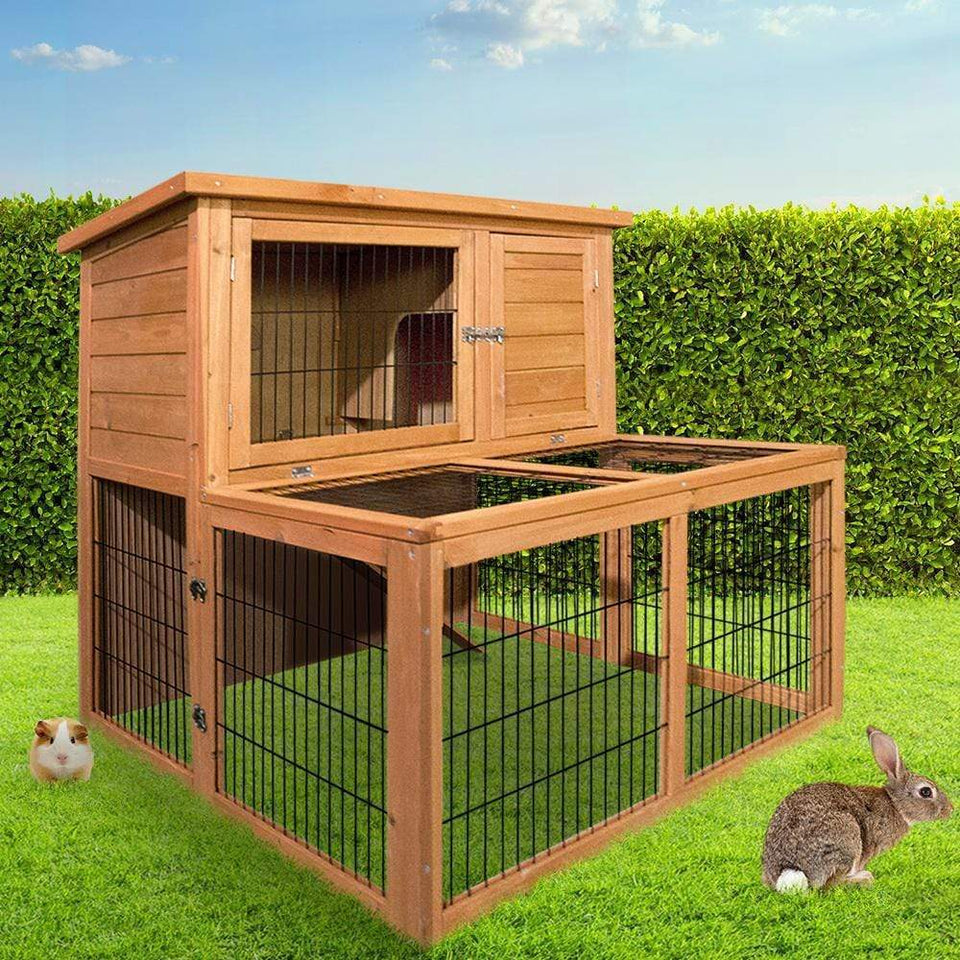 Chicken Coop, Backyard Chicken House, Rabbit Hutch & Rabbit Cage 100cm Tall Wooden Chicken Coop & Rabbit Hutch