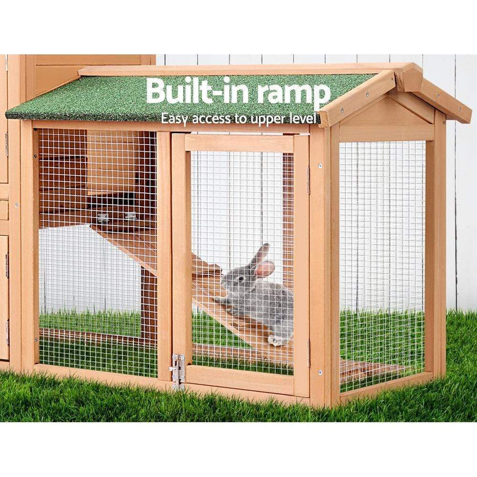Chicken Coop, Backyard Chicken House, Rabbit Hutch & Rabbit Cage 138cm Wide Wooden Chicken Coop & Rabbit Hutch