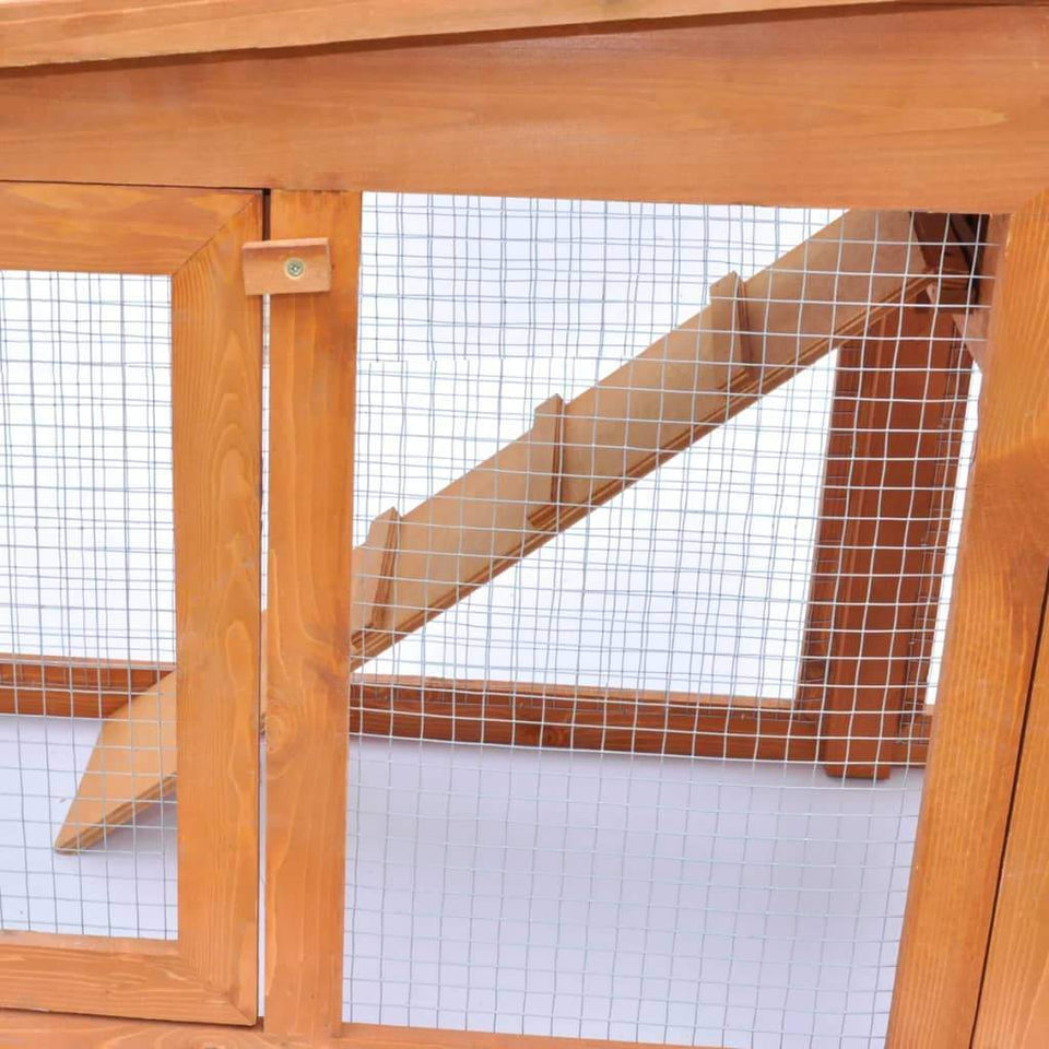 Chicken Coop, Backyard Chicken House, Rabbit Hutch & Rabbit Cage 85cm Chicken Coop & Rabbit Hutch - Green/Wood
