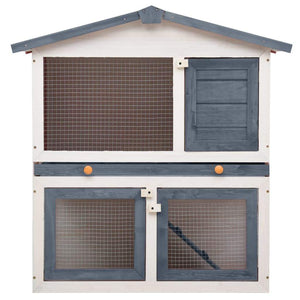 Chicken Coop, Backyard Chicken House, Rabbit Hutch & Rabbit Cage 98cm Outdoor Chicken Coop & Rabbit Hutch 3 Doors - Grey Wood
