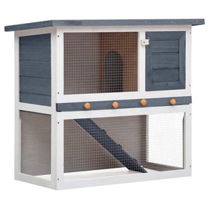 Chicken Coop, Backyard Chicken House, Rabbit Hutch & Rabbit Cage Outdoor Chicken Coop & Rabbit Hutch - 1 Door Grey Wood