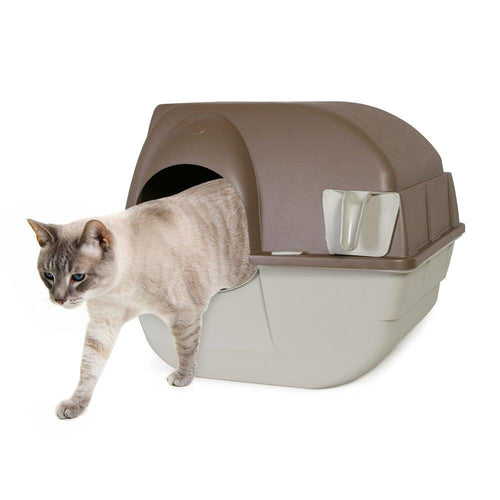 Copy of Cat Litter Box With Extended Basin & Odour Control - Light Red