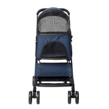 Dog and Cat Foldable Large Stroller - Blue