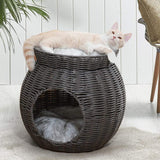 Dog & Cat 2 Level Basket Bed - Grey