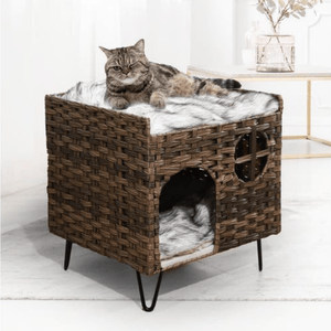 Dog & Cat 2 Level Nest Bed - Brown