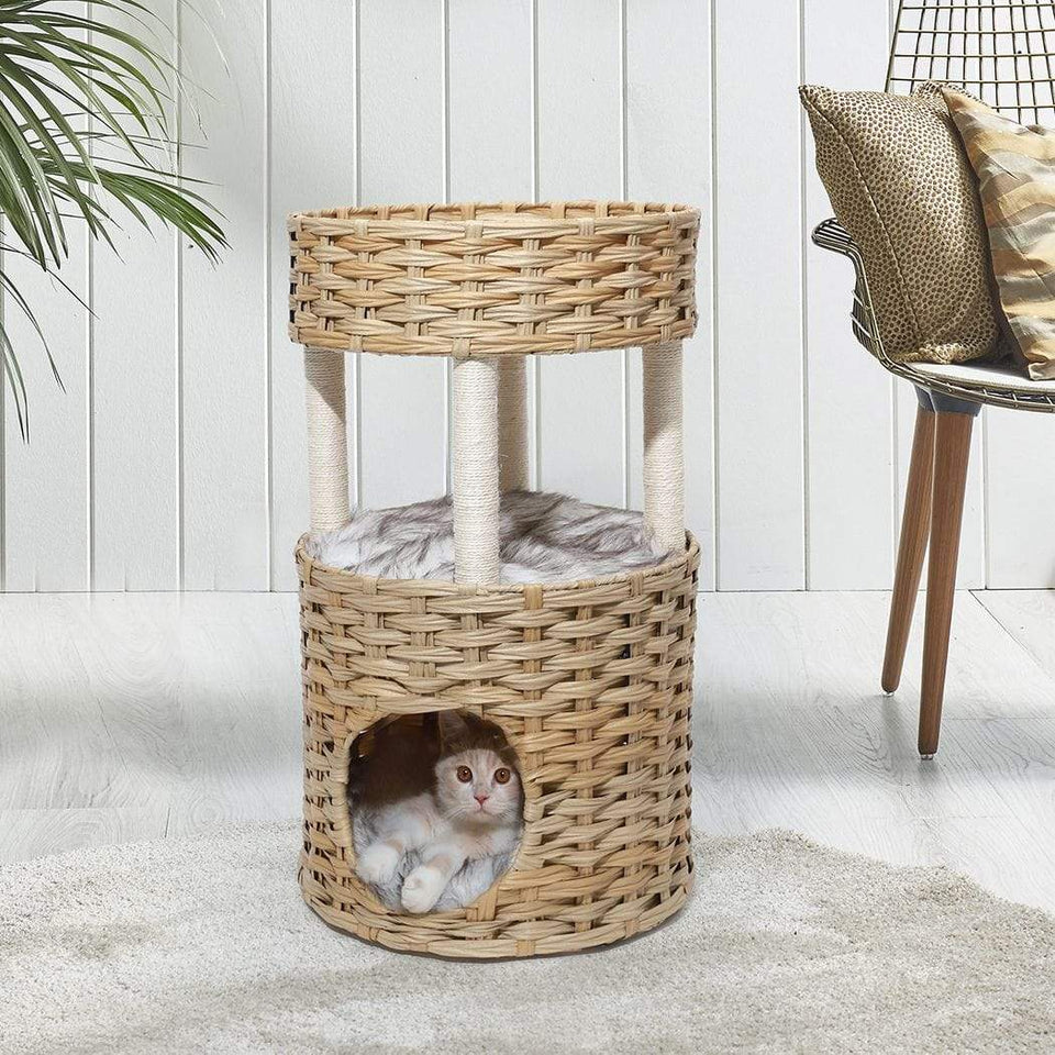 Dog & Cat 3 Level Tower Bed - Beige