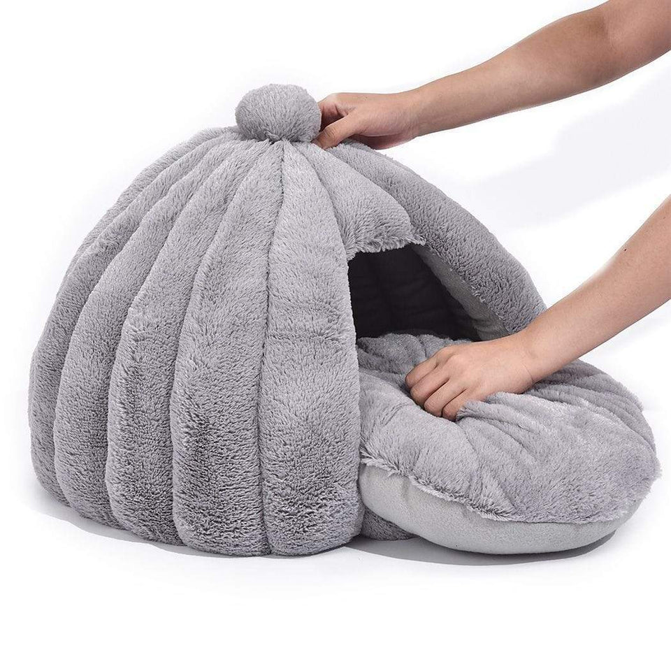 Dog & Puppy Bed Specialists | Dog & Puppy Beds, Trampolines & Mats Cat & Dog Igloo Pet Bed - Grey
