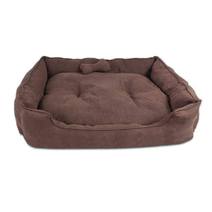 Pet Care Extra Large Faux Suede Washable Pet Bed - Brown