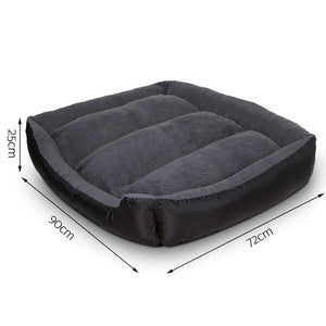 Pet Care Large Fleece Washable Pet Bed - Grey