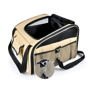 Portable Pet Carrier Car Booster Seat in Size Extra Large in Beige Colour