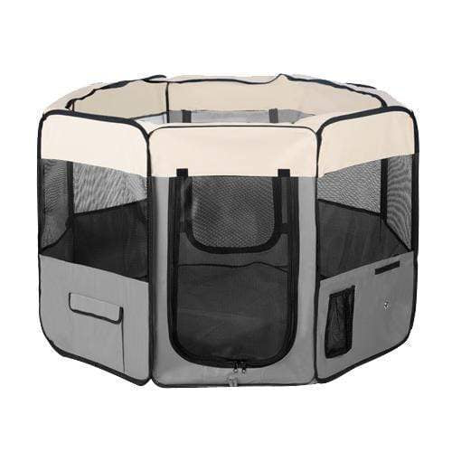 Pet Care Portable Soft Pet Play Pen - Grey