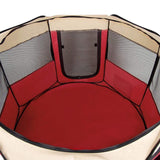 Pet Care Portable Soft Pet Play Pen - Red