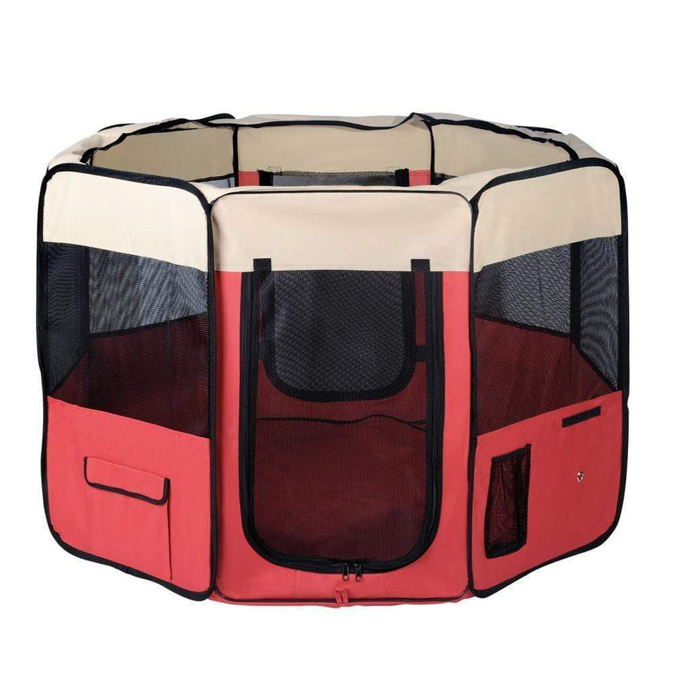 Pet Care Portable Soft Pet Play Pen - Red