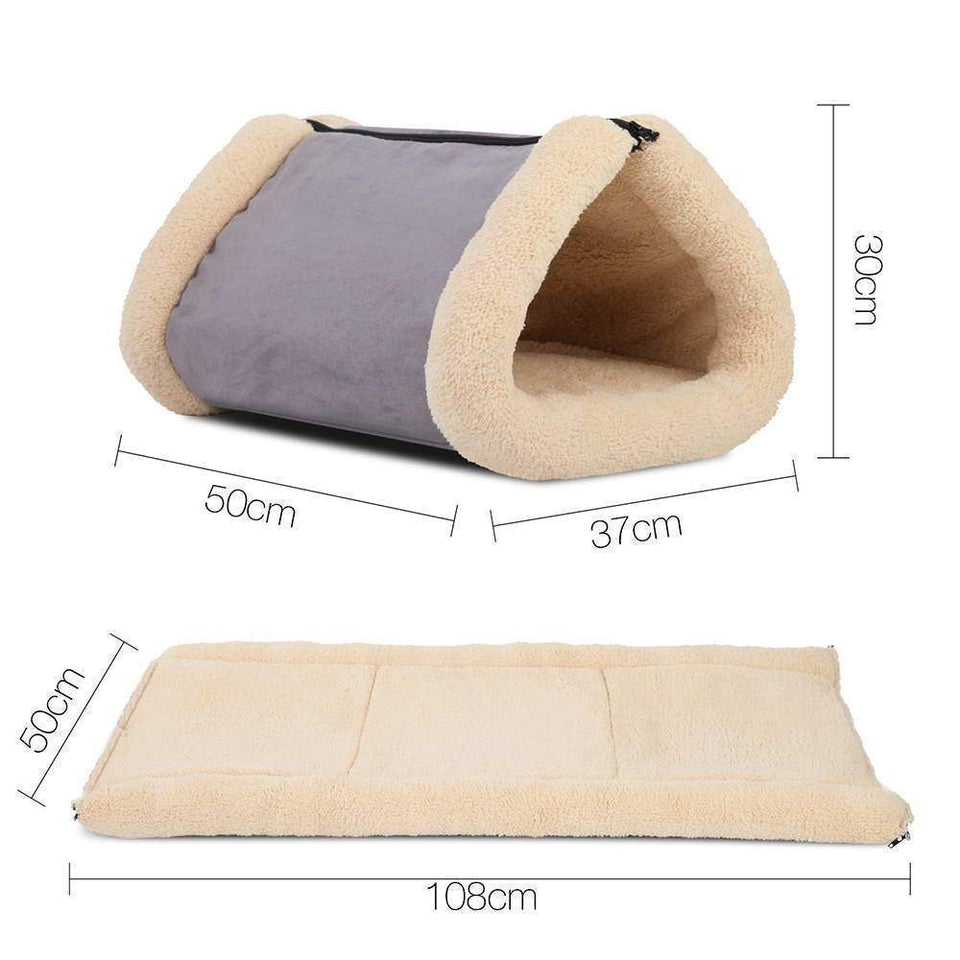 Pet Care Soft Cave Bed/Mat - Grey