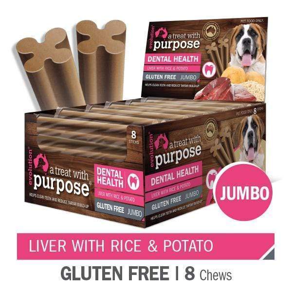 EVOLUTION "A TREAT WITH PURPOSE " LIVER WITH RICE AND POTATO JUMBO 8 PER CARTON