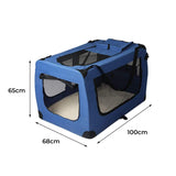 Foldable Dog & Cat Crate Carrier - Blue