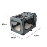 Foldable Dog & Cat Crate Carrier - Grey