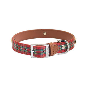 HIGHLAND RED TARTAN DOG COLLAR