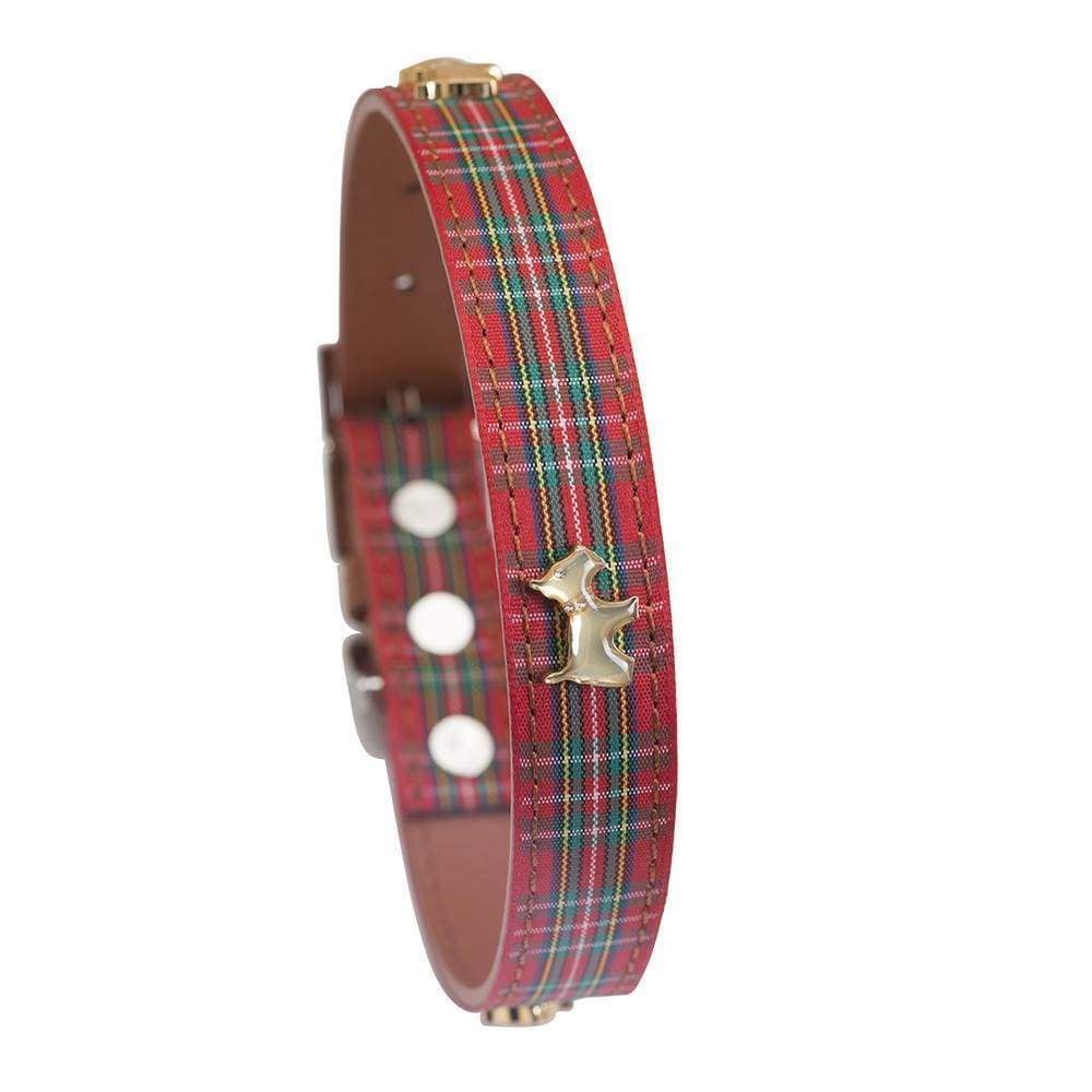 HIGHLAND RED TARTAN DOG COLLAR