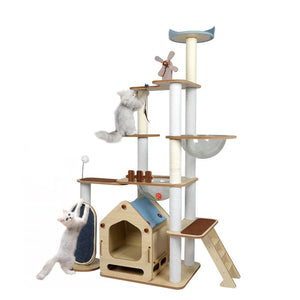 168cm Wood Condo Cat Scratching Post