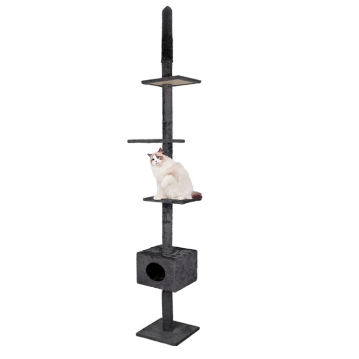 248-288cm Adjustable Cat Scratching Post - Grey