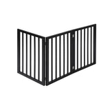 3 Panels Wooden Dog Fence - Black