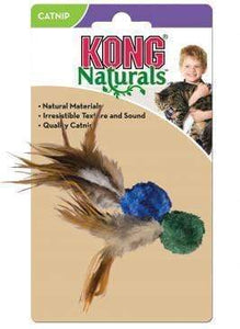 KONG Naturals Crinkle Ball With Feathers