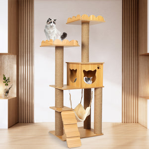 132cm Cat Scratching Post/Tower/Condo - Wood