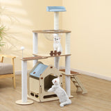 138cm Wood Condo Cat Scratching Post